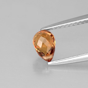 Zafiro naranja natural de 0,89 ct, briolette, VVS-VS