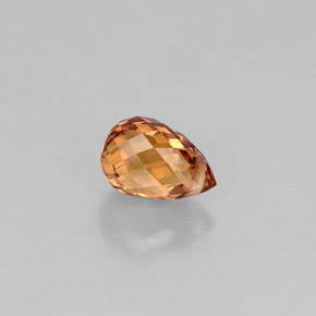 Zafiro naranja natural de 0,89 ct, briolette, VVS-VS