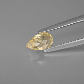 Zafiro amarillo natural de 1,07 ct, briolette, VS