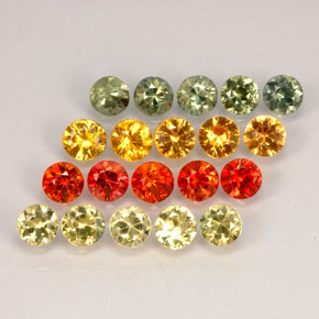 Gemas de zafiro multicolor natural de  ct, corte redondo, VVS-VS