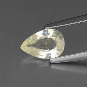Zafiro amarillo natural de 0,81 ct, en forma de pera, VS