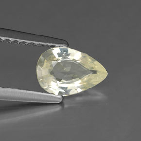 Zafiro amarillo natural de 0,81 ct, en forma de pera, VS