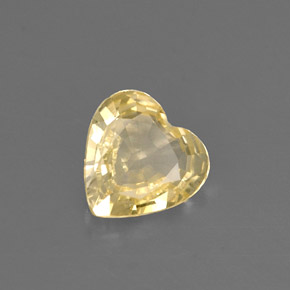 Zafiro amarillo natural de 0,59 ct, forma de corazón, VS
