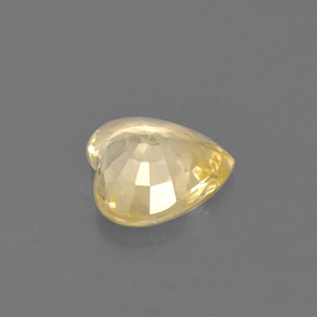 Zafiro amarillo natural de 0,59 ct, forma de corazón, VS