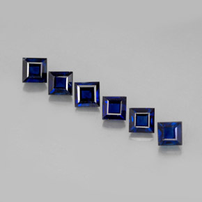 Gemas de zafiro azul natural de  ct, cuadrado, VS