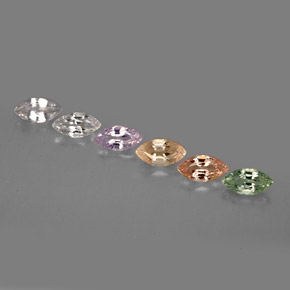 Gemas de zafiro multicolor natural de  ct, marquesa, VVS