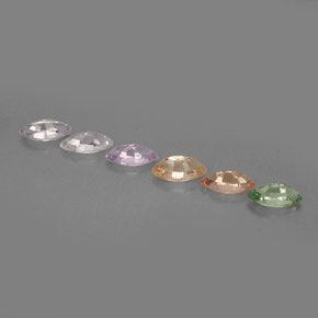 Gemas de zafiro multicolor natural de  ct, marquesa, VVS