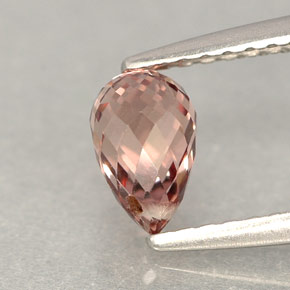 Zafiro rosa natural de 0,90 ct, briolette, VVS-VS