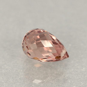 Zafiro rosa natural de 0,90 ct, briolette, VVS-VS