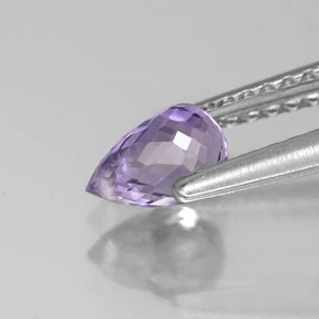Zafiro violeta natural de 0,81 ct, briolette, VS