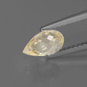 Zafiro amarillo natural de 1,31 ct, briolette, VVS-VS