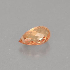 Zafiro naranja natural de 0,91 ct, briolette, VVS-VS