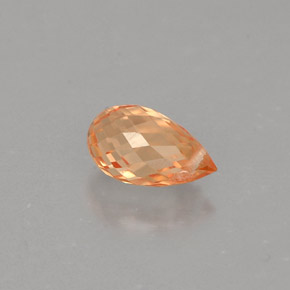 Zafiro naranja natural de 0,91 ct, briolette, VVS-VS