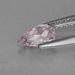 Zafiro rosa natural de 0,69 ct, briolette, VS-SI