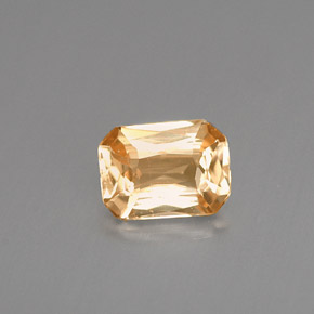 Zafiro naranja natural de 1,12 ct, corte esmeralda, VVS-VS