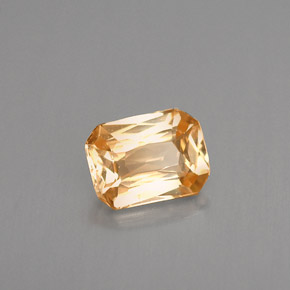 Zafiro naranja natural de 1,12 ct, corte esmeralda, VVS-VS