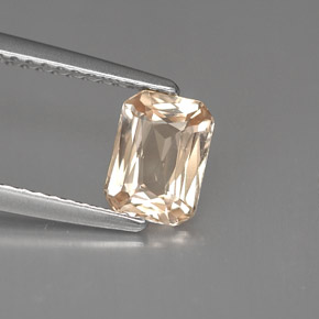 Zafiro naranja natural de 1,20 ct, corte esmeralda, VVS