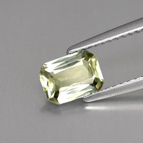 Zafiro verde natural de 1,03 ct, corte esmeralda, VVS