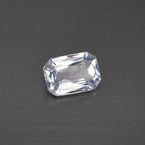 Zafiro blanco natural de 0,98 ct, corte esmeralda, VVS