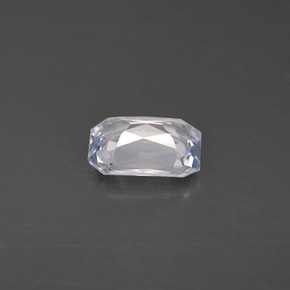 Zafiro blanco natural de 0,98 ct, corte esmeralda, VVS