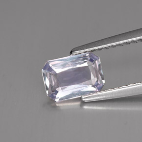Zafiro violeta natural de 0,89 ct, corte esmeralda, VVS-VS