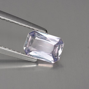 Zafiro violeta natural de 0,89 ct, corte esmeralda, VVS-VS