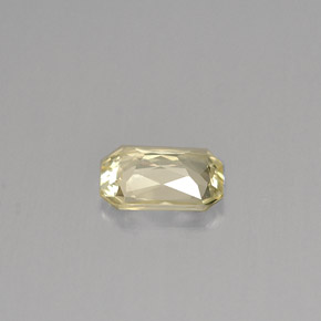 Zafiro amarillo natural de 0,77 ct, corte esmeralda, VVS