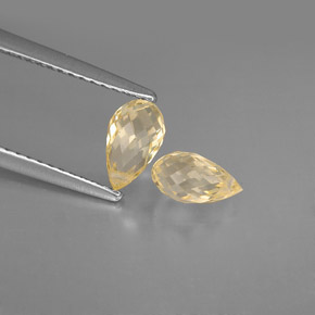 Gemas de zafiro amarillo natural de  ct, briolette, VVS