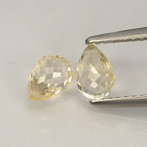 Gemas de zafiro amarillo natural de  ct, briolette, VVS