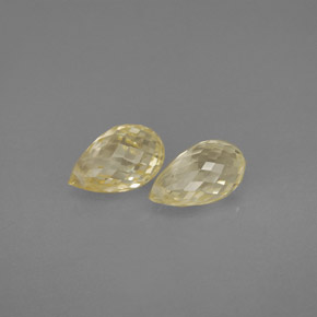 Gemas de zafiro amarillo natural de  ct, briolette, VVS-VS