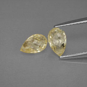 Gemas de zafiro amarillo natural de  ct, briolette, VVS-VS