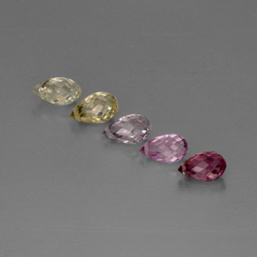 Gemas de zafiro multicolor natural de  ct, briolette, VVS