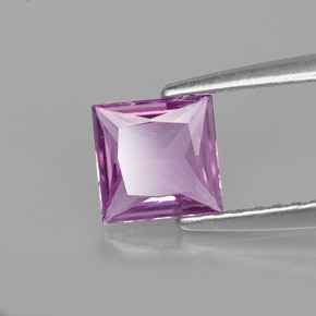 Zafiro violeta natural de 0,71 ct, cuadrado, VVS