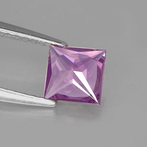 Zafiro violeta natural de 0,71 ct, cuadrado, VVS