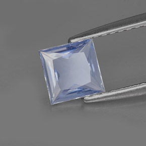 Zafiro azul natural de 0,74 ct, cuadrado, VVS