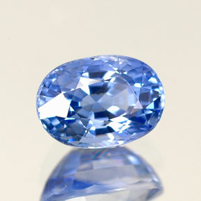 Zafiro azul natural de 1,34 ct, corte óvalo, VVS
