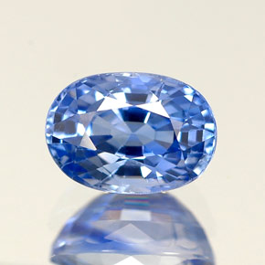 Zafiro azul natural de 1,34 ct, corte óvalo, VVS