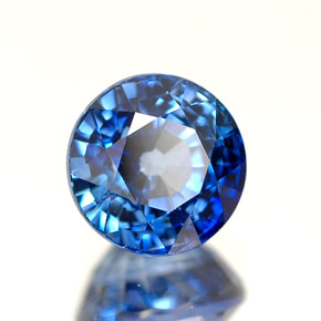 Zafiro azul natural de 1,60 ct, corte redondo, VS-SI