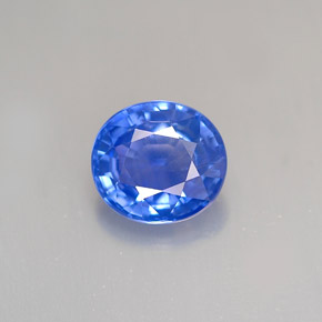 Zafiro azul natural de 1,30 ct, corte óvalo, VS