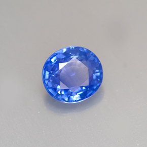 Zafiro azul natural de 1,30 ct, corte óvalo, VS