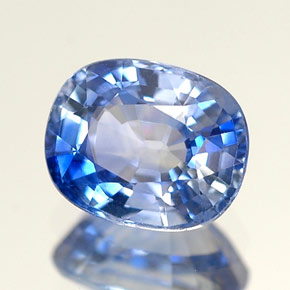 Zafiro azul natural de 1,32 ct, corte cojín, VVS-VS