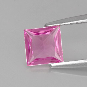 Zafiro rosa natural de 0,72 ct, cuadrado, VS