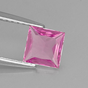 Zafiro rosa natural de 0,72 ct, cuadrado, VS