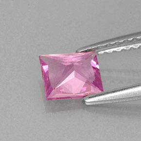 Zafiro rosa natural de 0,72 ct, cuadrado, VS