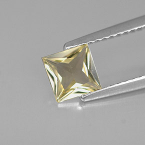 Zafiro amarillo natural de 0,82 ct, cuadrado, VVS