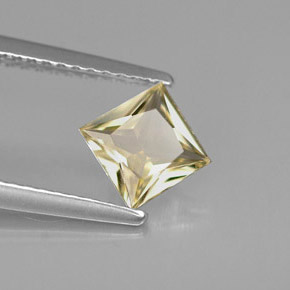 Zafiro amarillo natural de 0,82 ct, cuadrado, VVS