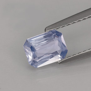 Zafiro violeta natural de 0,77 ct, corte esmeralda, VS-SI