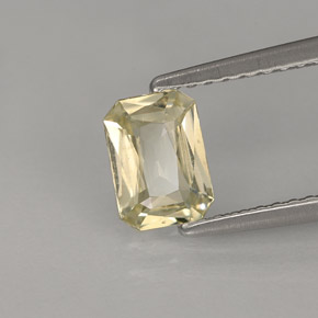 Zafiro amarillo natural de 0,90 ct, corte esmeralda, VS-SI