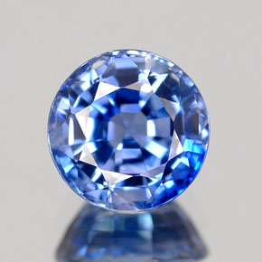 Zafiro azul natural de 1,83 ct, corte redondo, IF