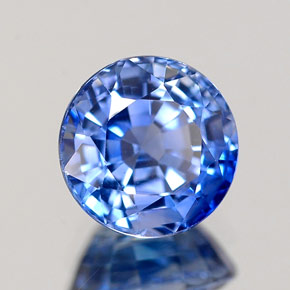 Zafiro azul natural de 1,83 ct, corte redondo, IF